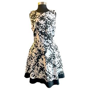 LUX 11 White And Black Floral Cotton Sleeveless Dress Size 12